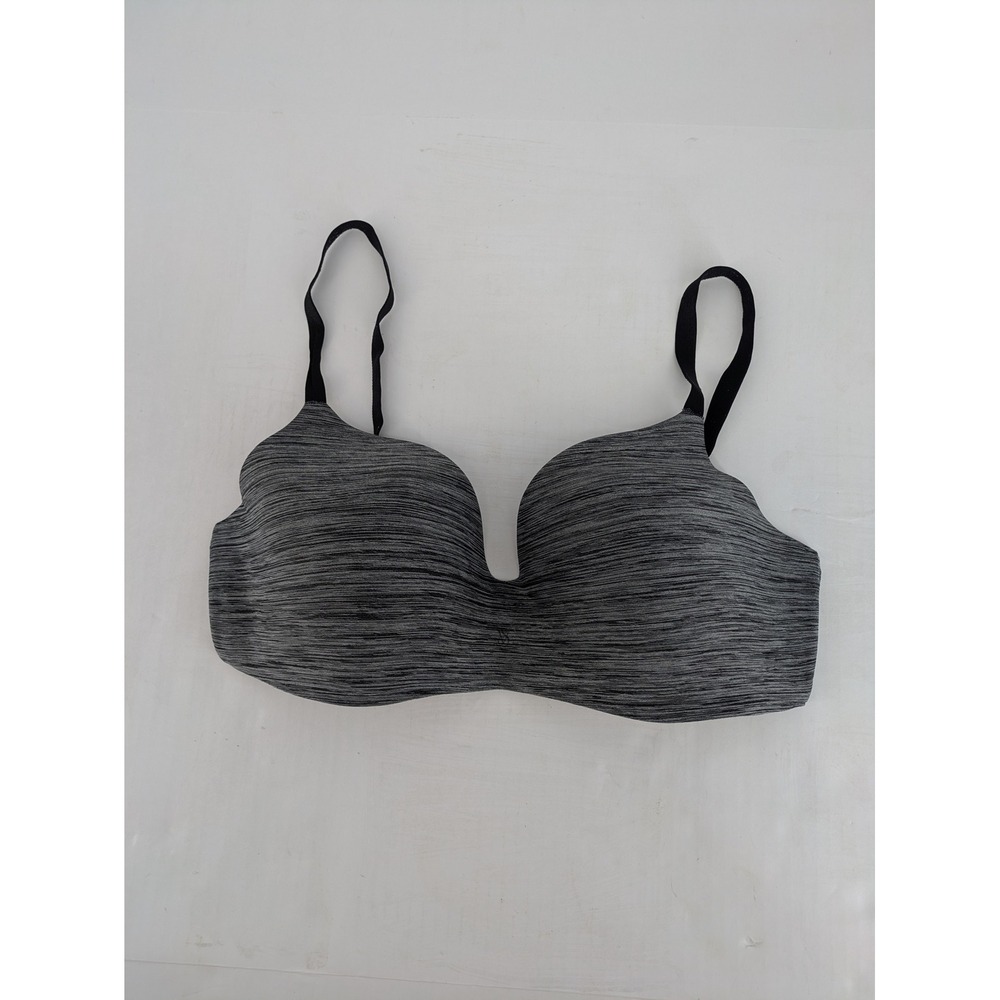 Victoria's Secret Wireless Bra Womens 38D Gray Heathered T-Shirt Padded Comfort